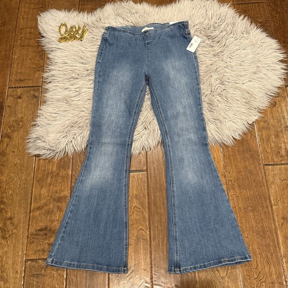 Chelsea & Violet Girls Stretch Jeans Size Large Flare Leg Boho CV438300 Blue New